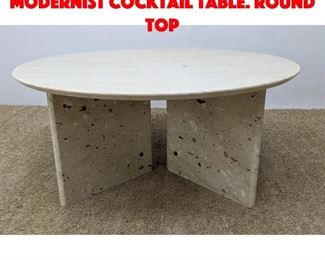 Lot 188 Marble Stone Round Modernist Cocktail Table. Round top 