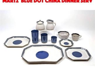 Lot 201 64pcs JANE AND GORDON MARTZ Blue Dot China Dinner Serv