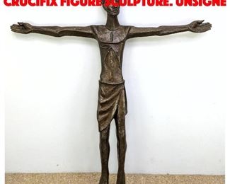 Lot 206 Vintage Heavy Bronze Crucifix Figure Sculpture. Unsigne