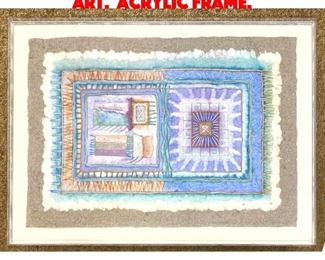 Lot 215 Artist Embossed Paper Wall Art. Acrylic frame.