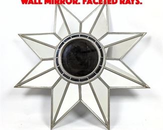 Lot 223 Contemporary Star Form Wall Mirror. Faceted rays. 