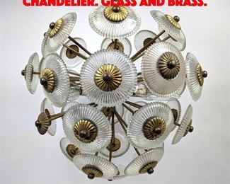 Lot 224 Decorator Ball Dandelion Chandelier. Glass and Brass. 