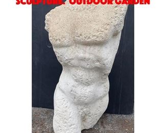 Lot 252 Cast Stone Male Torso Sculpture. Outdoor Garden 