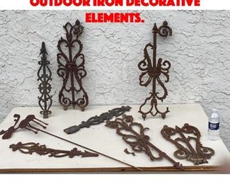 Lot 268 Collection of Garden Outdoor Iron Decorative Elements.