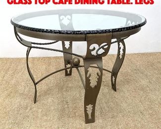 Lot 280 Decorative Metal base Glass Top Cafe Dining Table. Legs