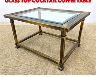 Lot 282 Mastercraft Style Brass Glass Top Cocktail Coffee Table