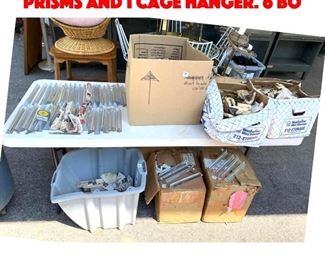 Lot 295 Large lot of CAMER Glass Prisms and 1 Cage hanger. 6 bo