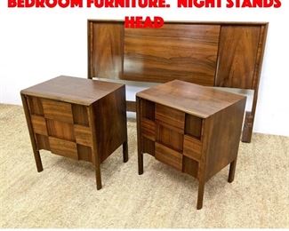 Lot 310 3pc EDMUND SPENCE Bedroom Furniture. Night Stands Head