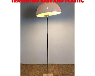 Lot 318 Sonneman Style Floor Lamp. Travertine base and Plastic