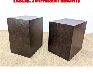 Lot 323 Pair Laminate Cube Pedestal Tables. 2 Different Heights