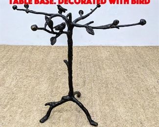 Lot 328 Bronze Giacometti Style Table Base. Decorated with bird