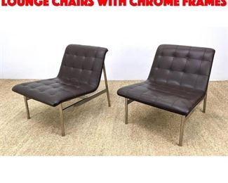 Lot 334 Pair BERNHARDT Armless Lounge Chairs with Chrome Frames