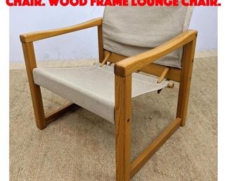 Lot 340 Canvas Sling and Safari Chair. Wood Frame Lounge Chair.