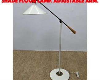 Lot 343 Modernist Enamel Cone Shade Floor Lamp. Adjustable Arm.