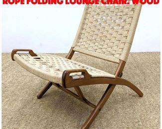 Lot 353 Hans Wegner style Woven Rope Folding Lounge Chair. Wood