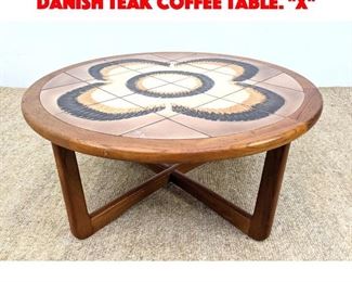 Lot 354 Signed MK Glazed Ceramic Danish Teak Coffee Table. X 