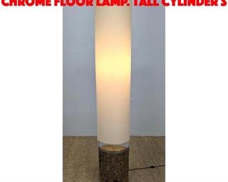 Lot 375 70 s Modern Cork and Chrome Floor Lamp. Tall cylinder s