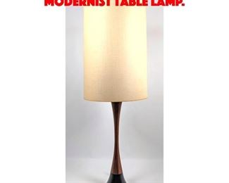 Lot 411 Elegant Metal and Walnut Modernist Table Lamp. 