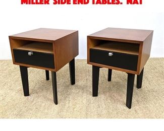 Lot 413 Pair GEORGE NELSON HERMAN MILLER Side End Tables. Nat