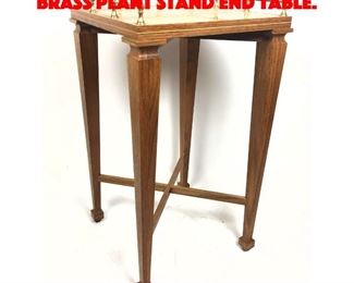 Lot 428 Regency Style Wood Brass Plant Stand End Table.