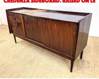 Lot 432 Dark Stained Modernist Credenza Sideboard. Raised on Le