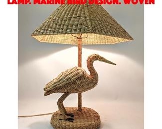 Lot 433 Beach Shore style Table Lamp. Marine Bird Design. Woven