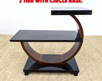 Lot 435 Vintage Art Deco Side Table. 2 tier with circle base. 