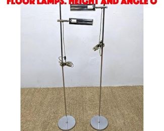 Lot 452 Pr OMI Chrome Modernist Floor Lamps. Height and angle o