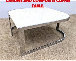 Lot 453 Mid Century Modern Chrome and Composite Coffee Table. 