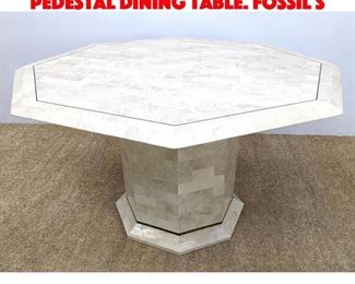 Lot 457 Octagonal Tesserae Tile Pedestal Dining Table. Fossil S