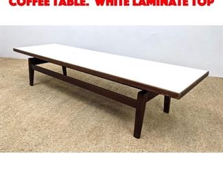 Lot 461 JENS RISOM Long Bench Coffee Table. White laminate top