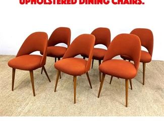 Lot 470 Set 6 Saarinen style Upholstered Dining Chairs.