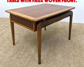 Lot 475 LANE American Modern Side table with Faux Woven Front.