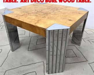 Lot 483 Leon Rosen Occasional Table. Art Deco Burl Wood Table.