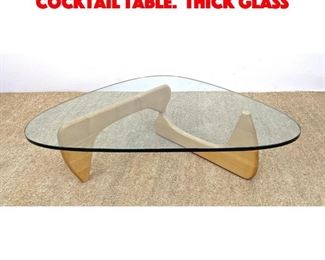 Lot 480 ISAMU NOGUCHI Style Coffee Cocktail Table. Thick glass