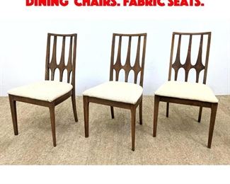 Lot 488 Set 3 LENOIR Tall Back Dining Chairs. Fabric seats. 