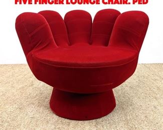 Lot 503 Modernist Red Fabric Five Five Finger Lounge Chair. Ped