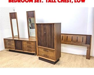 Lot 504 5pcs LANE American Modern Bedroom Set. Tall Chest, Low