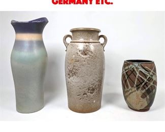 Lot 532 3pcs Large Pottery Vases. W Germany Etc. 