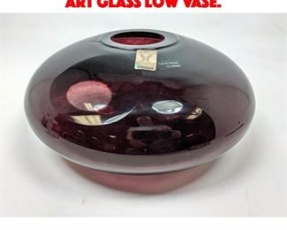 Lot 535 MGLASS handmade by CRISTUL Art Glass Low Vase. 