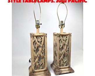 Lot 537 Pair Decorative Bamboo Style Table Lamps. 2002 Pacific 