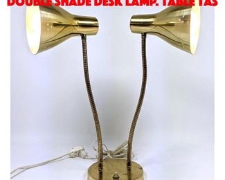 Lot 543 Brass Tone Goose Neck Double Shade Desk Lamp. Table Tas