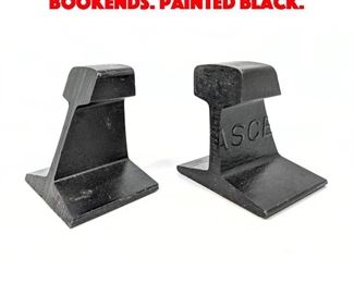 Lot 546 Industrial I Beam Metal Bookends. Painted black. 