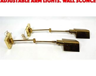 Lot 564 Pr KOCH LOWY Brass Adjustable Arm Lights. Wall Sconce