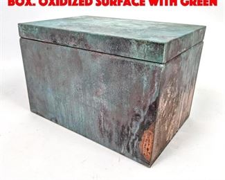 Lot 570 Natural Copper Dresser Box. Oxidized surface with green