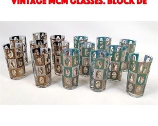 Lot 571 Collection of 15 assorted Vintage MCM Glasses. Block de