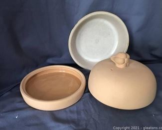 Clay Garlic Roaster and Pottery Bowl