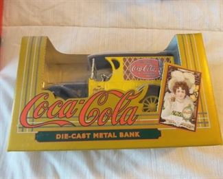 Coca Cola Die cast Metal Bank New in Box