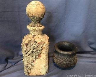 Italian Cork Decanter Hand Made Clay Pot