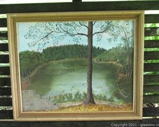 Vintage Painting on Canvas Signed by Artist Harold Cartee
